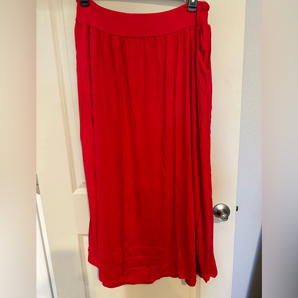 Bright Red Maxi Skirt